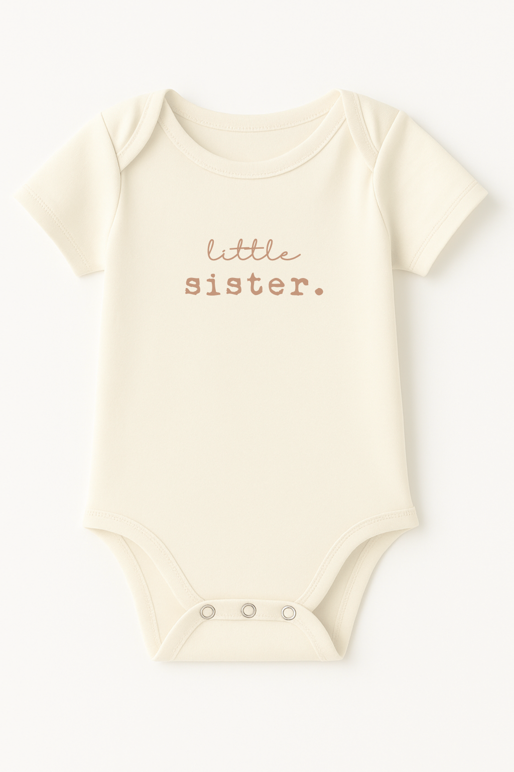 Little Sister Clay Organic Cotton Short Sleeve Baby Bodysuit - HoneyBug 