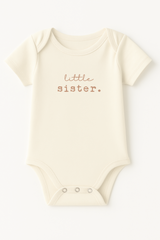 Little Sister Clay Organic Cotton Short Sleeve Baby Bodysuit - HoneyBug 