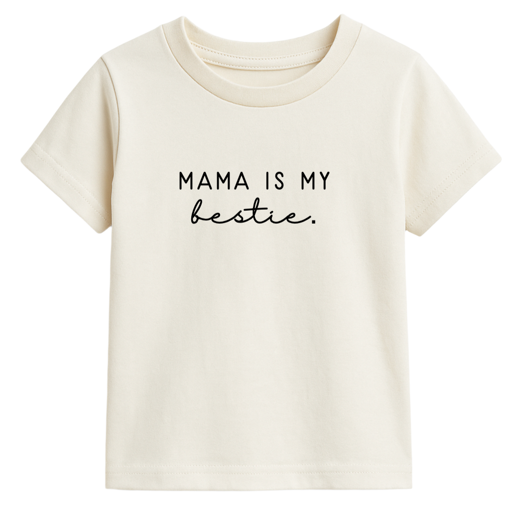 Mama Is My Bestie Organic Cotton Kids Graphic T-shirt - HoneyBug 