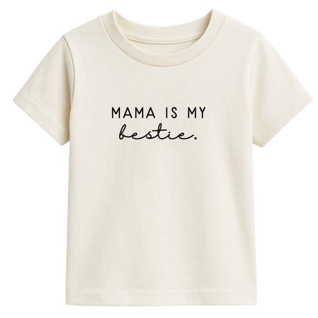 Mama Is My Bestie Organic Cotton Kids Graphic T-shirt - HoneyBug 