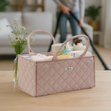 Quilted Diaper Caddy Organizer