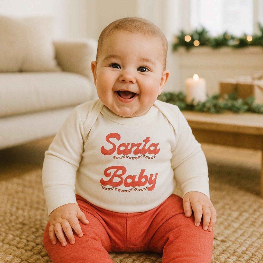 long sleeve graphic bodysuit | Santa Baby - HoneyBug 
