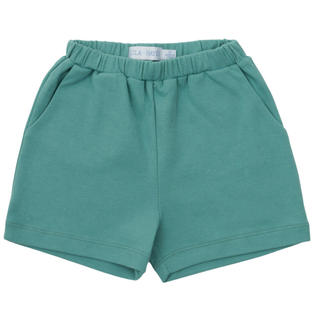 Sawyer Boys' Pima Cotton Play Shorts - Spruce Green - HoneyBug 