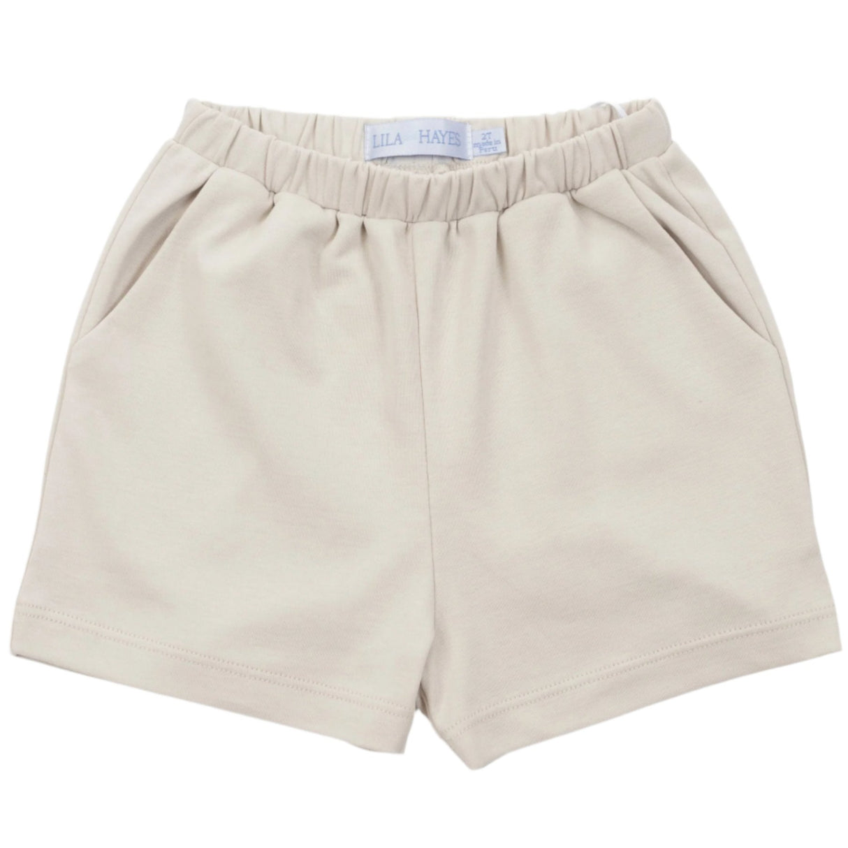 Sawyer Boys' Pima Cotton Play Shorts - Stone Khaki - HoneyBug 
