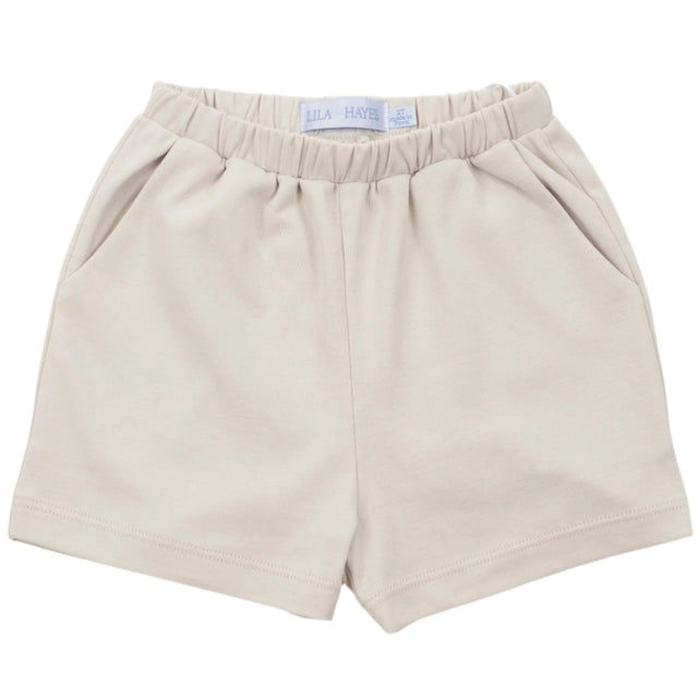 Sawyer Boys' Pima Cotton Play Shorts - Stone Khaki - HoneyBug 