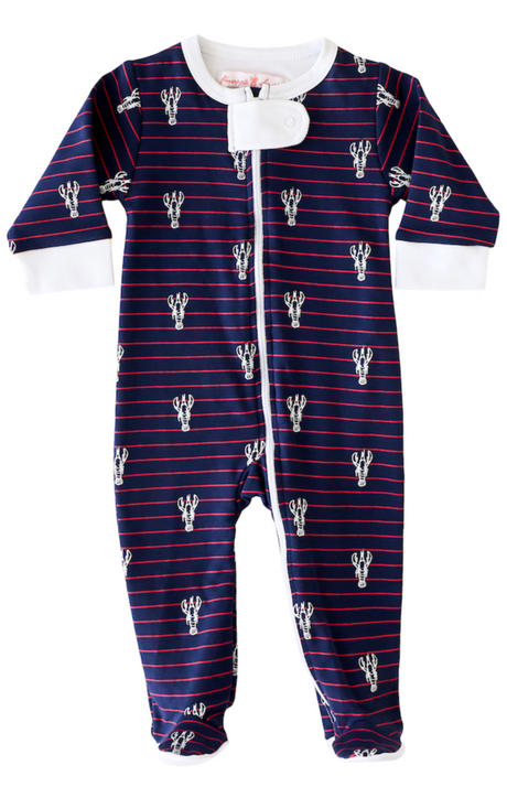 Lobster Stripe Footie - HoneyBug 