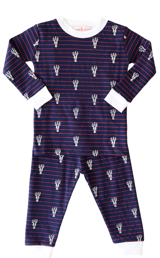 Lobster Stripe 2-Piece Pajama - HoneyBug 