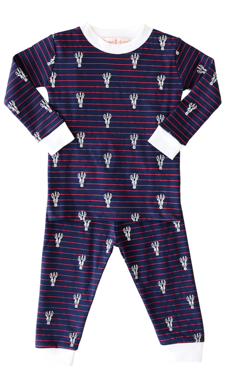 Lobster Stripe 2-Piece Pajama - HoneyBug 