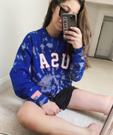 TRU AMERICAN ♡ USA tie-dye graphic sweatshirt