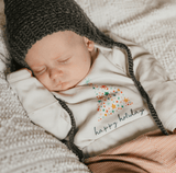 long sleeve graphic bodysuit | happy holidays tree - HoneyBug 