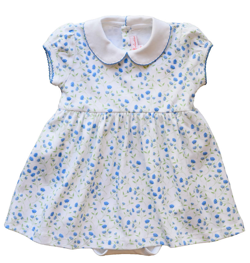 Arabella Blue Floral Dress - HoneyBug 