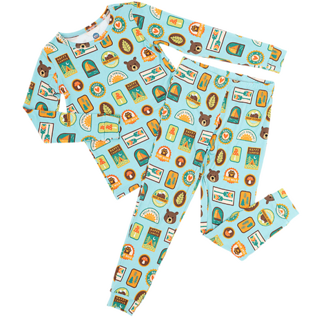 Bamboo Pajama Set - Let's Explore Nature Badges - HoneyBug 