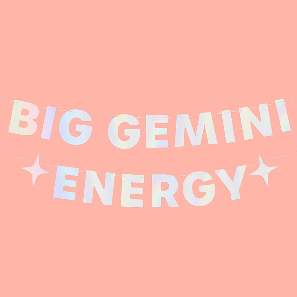 Big Gemini Energy Banner - Iridescent Foil Banner