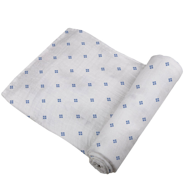 Periwinkle Diamond Polka Dot Swaddle - HoneyBug 