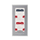 Blue and Red Fire Trucks Swaddle - HoneyBug 