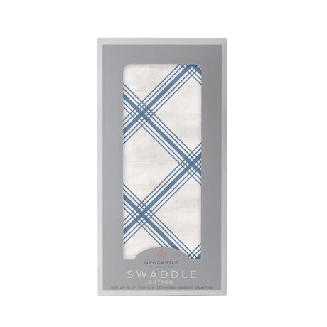 Blue Buffalo Check Plaid Swaddle - HoneyBug 