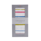 Watercolor Stripe Cotton Muslin Swaddle - HoneyBug 