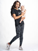 Snapback™ Postpartum Leggings - Black Camo - HoneyBug 