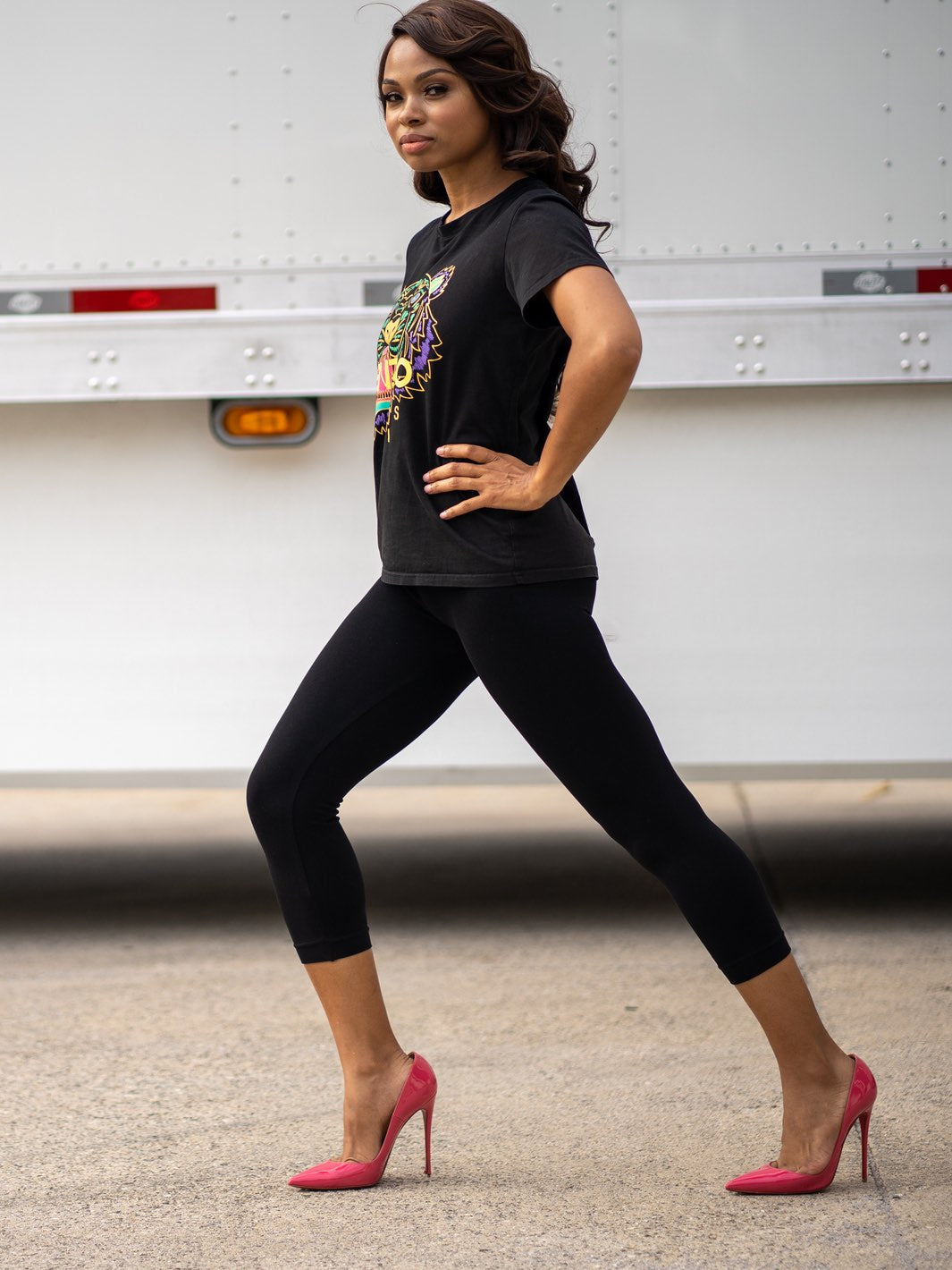 Snapback™ Postpartum Crop Leggings - Black - HoneyBug 