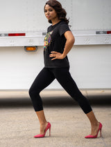 Snapback™ Postpartum Crop Leggings - Black - HoneyBug 