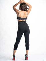 Snapback™ Postpartum Crop Leggings - Black - HoneyBug 