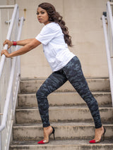 Snapback™ Postpartum Leggings - Black Camo - HoneyBug 
