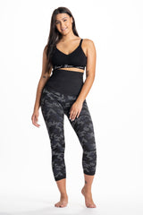 Snapback™ Postpartum Crop Leggings - Black Camo - FINAL SALE - HoneyBug 