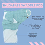 Snugababe Swaddle™ Sleep Pod - Green Stripes