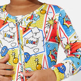 Comic Hero Bamboo Convertible Footie - HoneyBug 