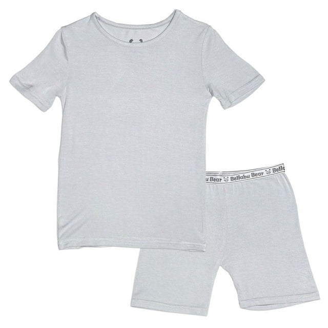 Cloud Grey Bamboo Kids Pajama Short Set - HoneyBug 