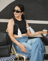 Sublime® Bamboo Hands-Free Pumping Longline Bra Top | Black - HoneyBug 