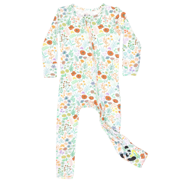 Summer Floral Bamboo Convertible Footie - HoneyBug 