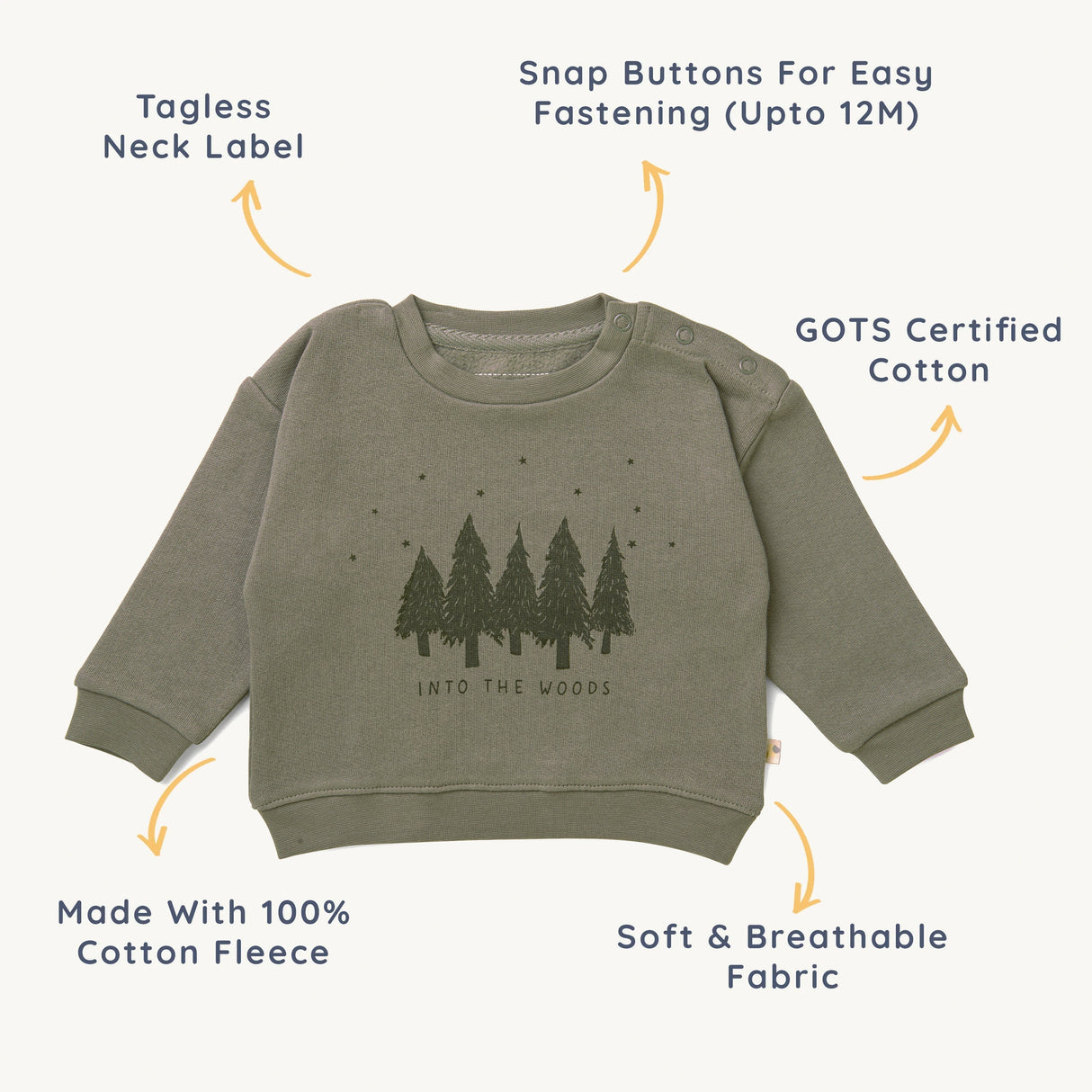 Organic Kids Sweatshirt - Woods - HoneyBug 