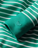 Baby's Pima Romper in Green Stripe - HoneyBug 