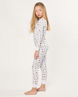 Kid's Pima Snug Fit Pajama Set in Merry Meow - HoneyBug 