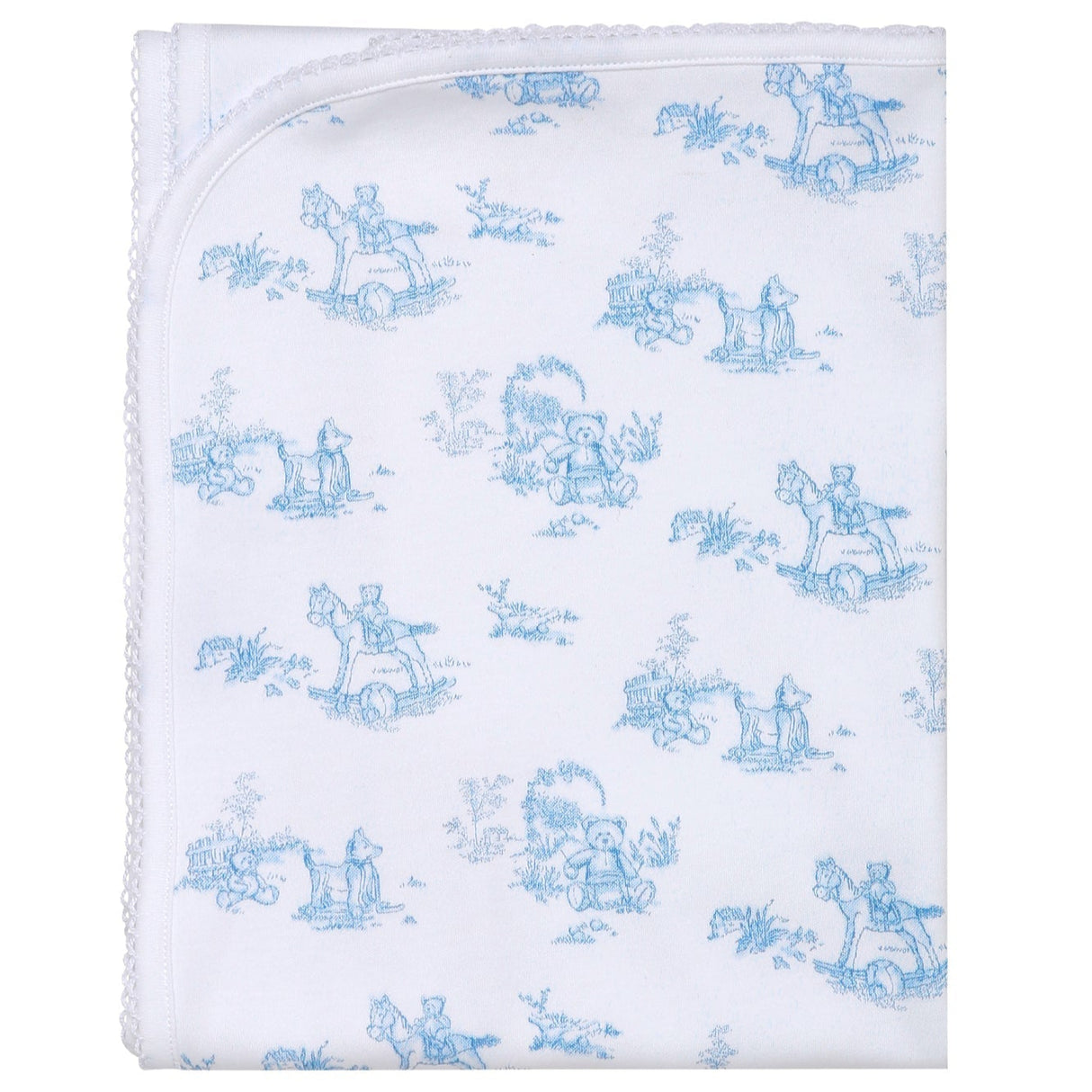 Blue Toile Blanket - HoneyBug 