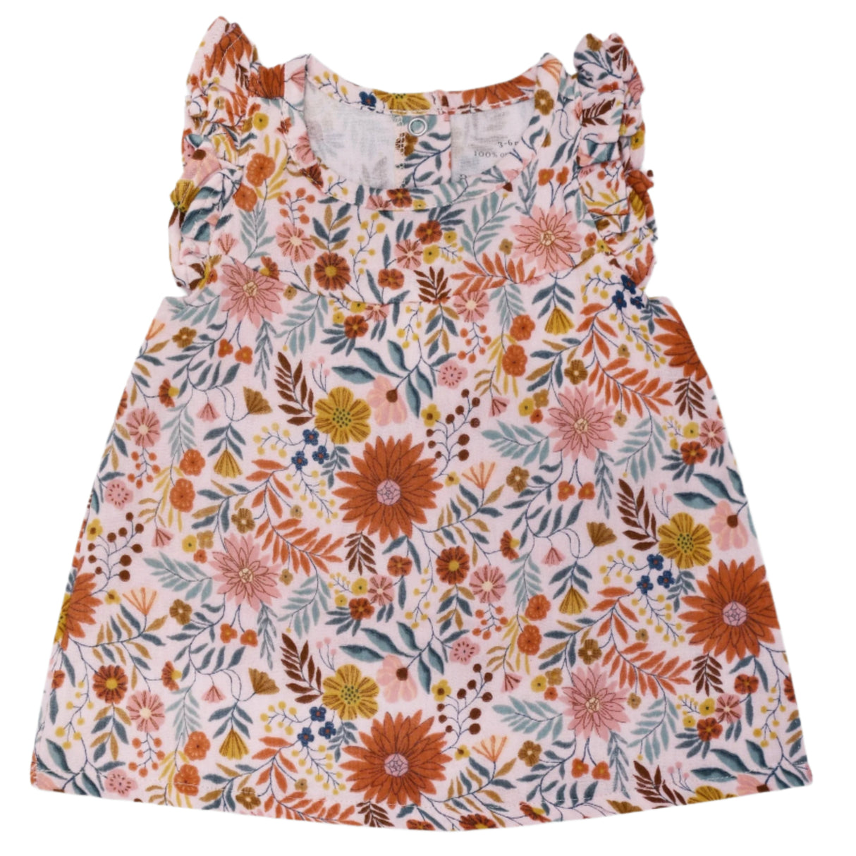 Muslin Flutter Sleeve Dress - Zinnia Bloom - HoneyBug 