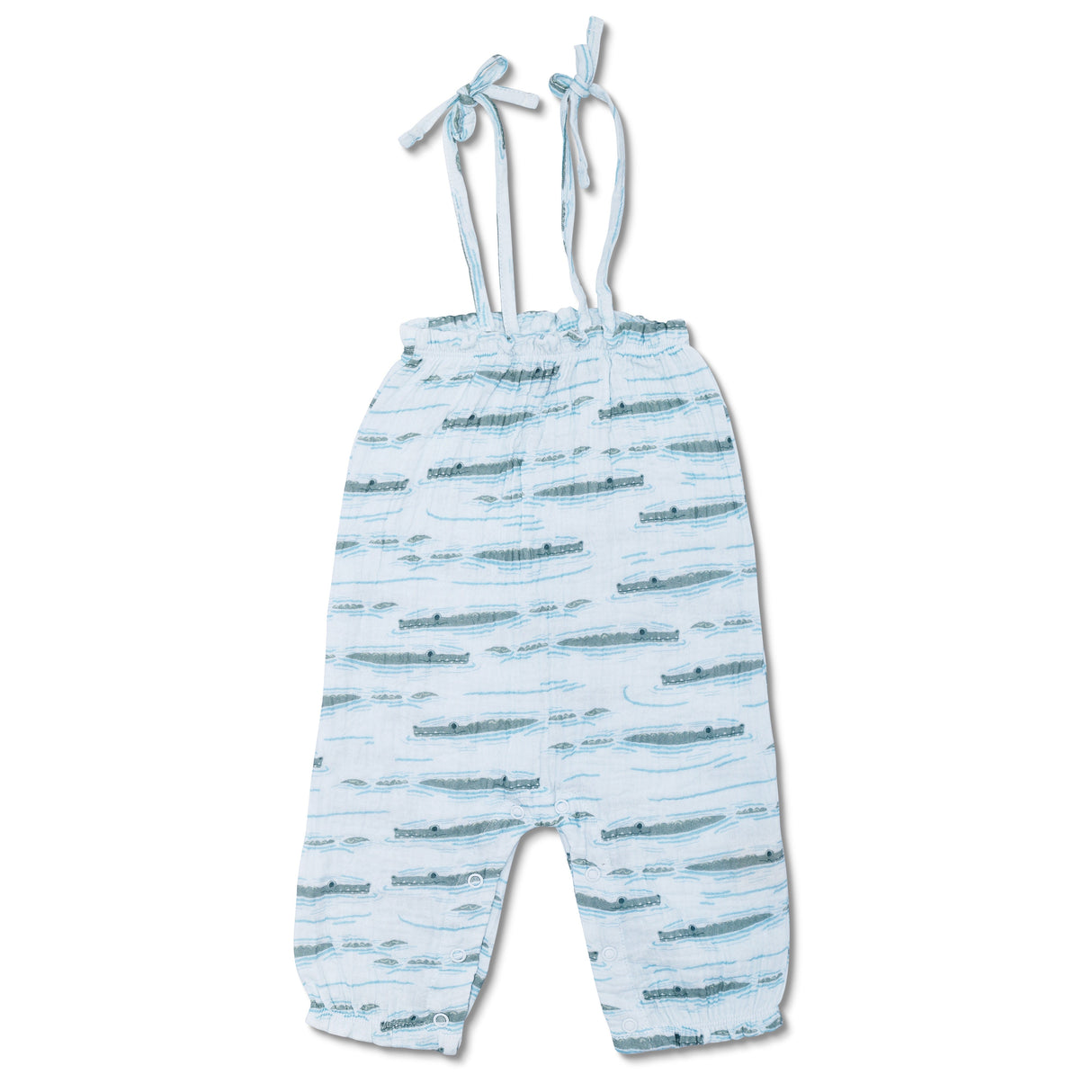 Muslin Tie Shoulder Jumpsuit - Alligator Isle - HoneyBug 