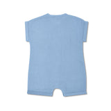 Muslin Short Sleeve Romper - Blue - HoneyBug 