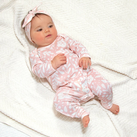 Pretty-In-Pink Cotton Romper - HoneyBug 