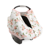 Cotton Muslin Car Seat Canopy - Watercolor Roses - HoneyBug 