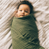 Cotton Muslin Swaddle Blanket - Fern - HoneyBug 