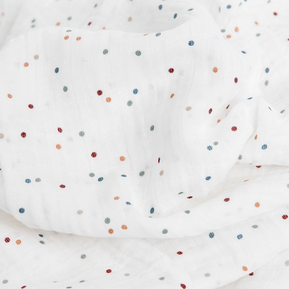 Cotton Muslin Swaddle Blanket - Dots - HoneyBug 