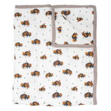 Cotton Muslin Quilted Throw - Bison - HoneyBug 
