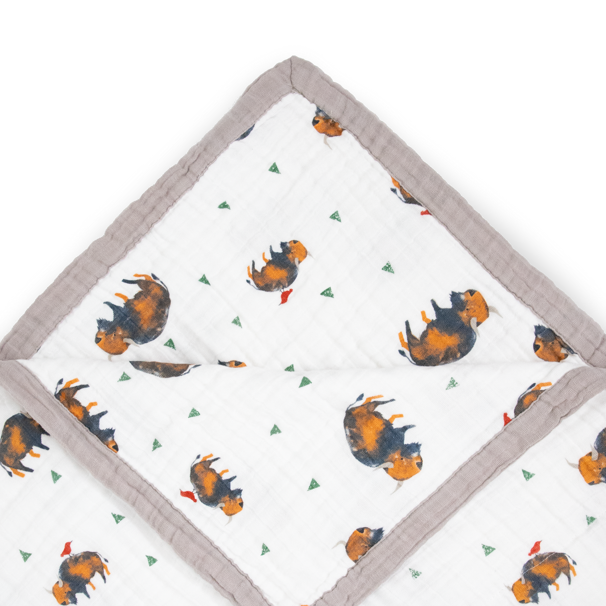 Cotton Muslin Quilted Throw - Bison - HoneyBug 
