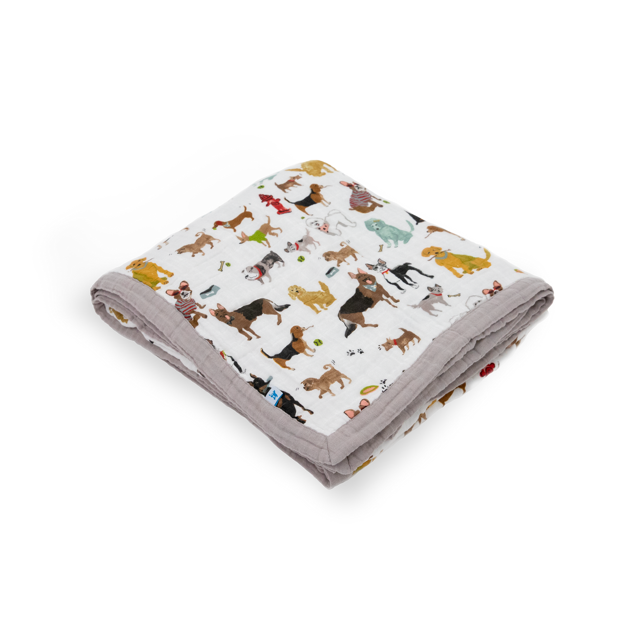 Cotton Muslin Quilted Throw - Woof - HoneyBug 