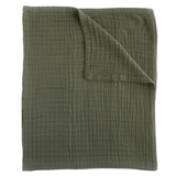 Cotton Muslin Quilted Throw - Fern - HoneyBug 