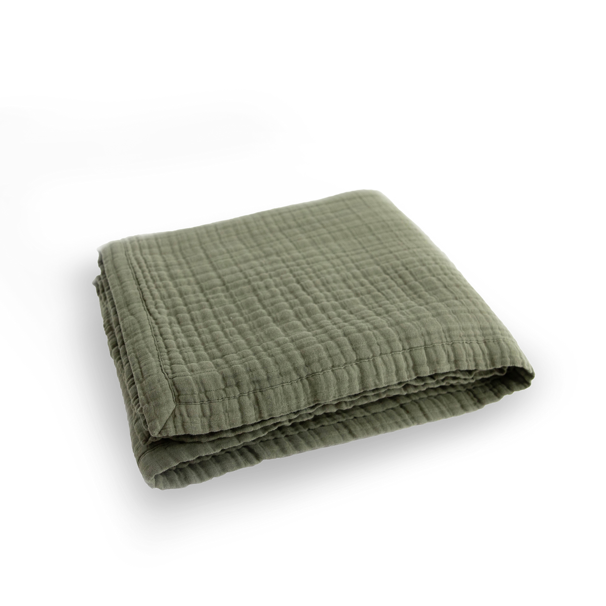 Cotton Muslin Quilted Throw - Fern - HoneyBug 