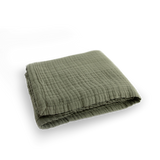 Cotton Muslin Quilted Throw - Fern - HoneyBug 