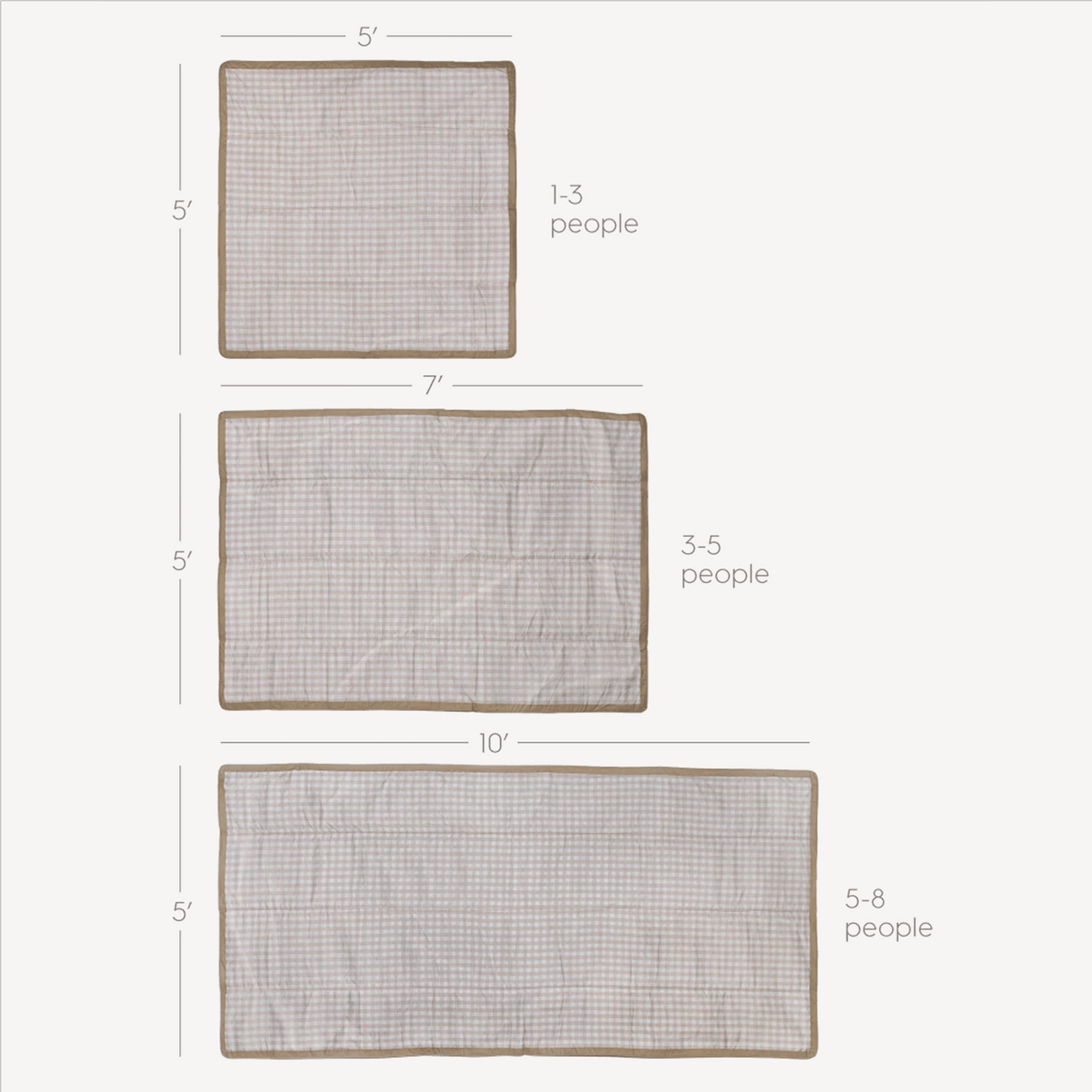 Outdoor Blanket - Beige Buffalo Check - HoneyBug 